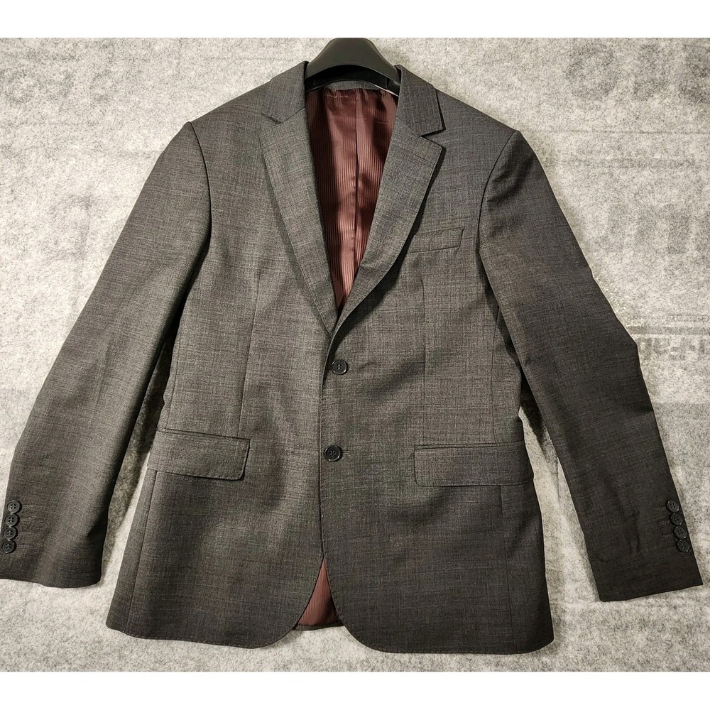 Cecilli Santini Blazer Mens 38R‎ Brown Slim Fit Wool 2 Button
